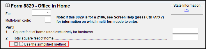 Image of the "Use the simplified check box" on screen 8829